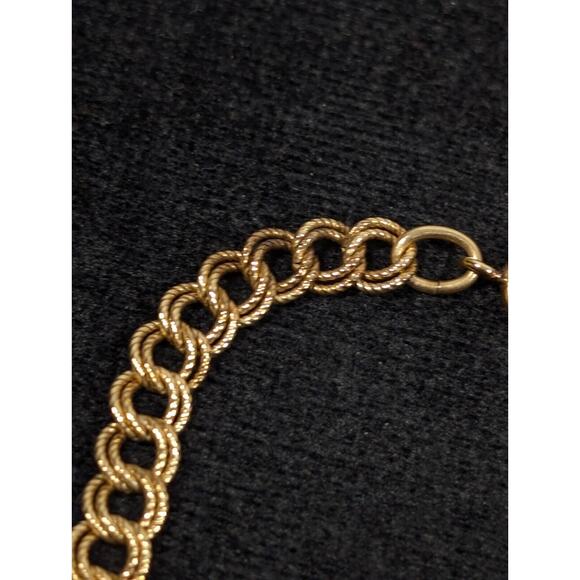 Vintage 1/20 12k Gold Filled Textured Double Oval Chain Link Curb Bracelet 7.25" - Picture 7 of 11